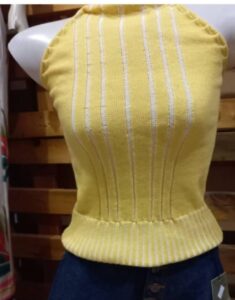 Blusa feminina de tricô Frente única amarela